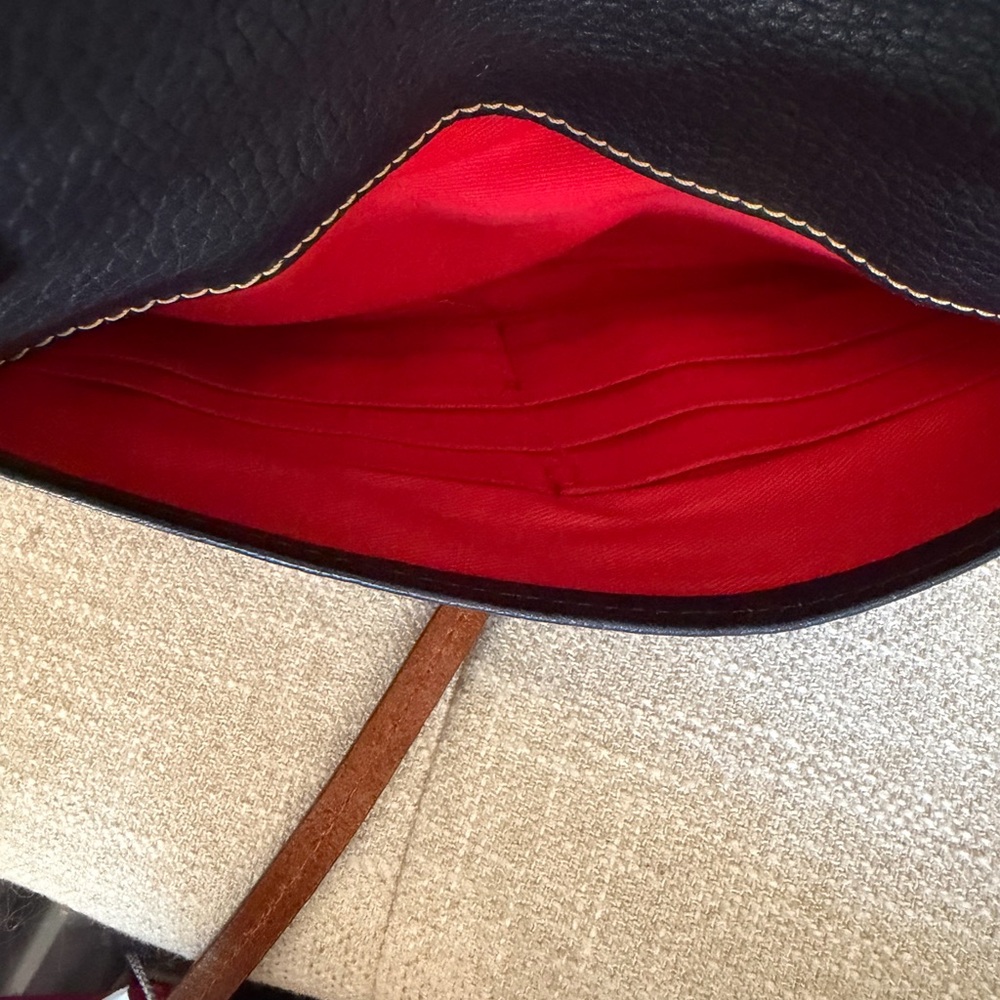 Dooney & Bourke Pebble Leather Foldover Crossbody – Navy – Like New - Picture 5 of 8